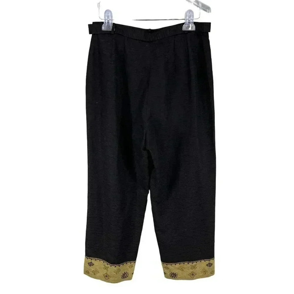 Due per Due Women 10 Bohemian 3 Piece Set 100% Silk Black Gold Embroidered Lined - Picture 6 of 16